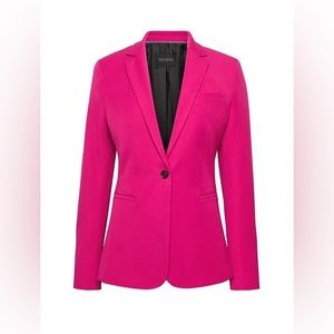 NWT Banana Republic Long and Lean Bi-Stretch Hot Pink Suit- Blazer and pants